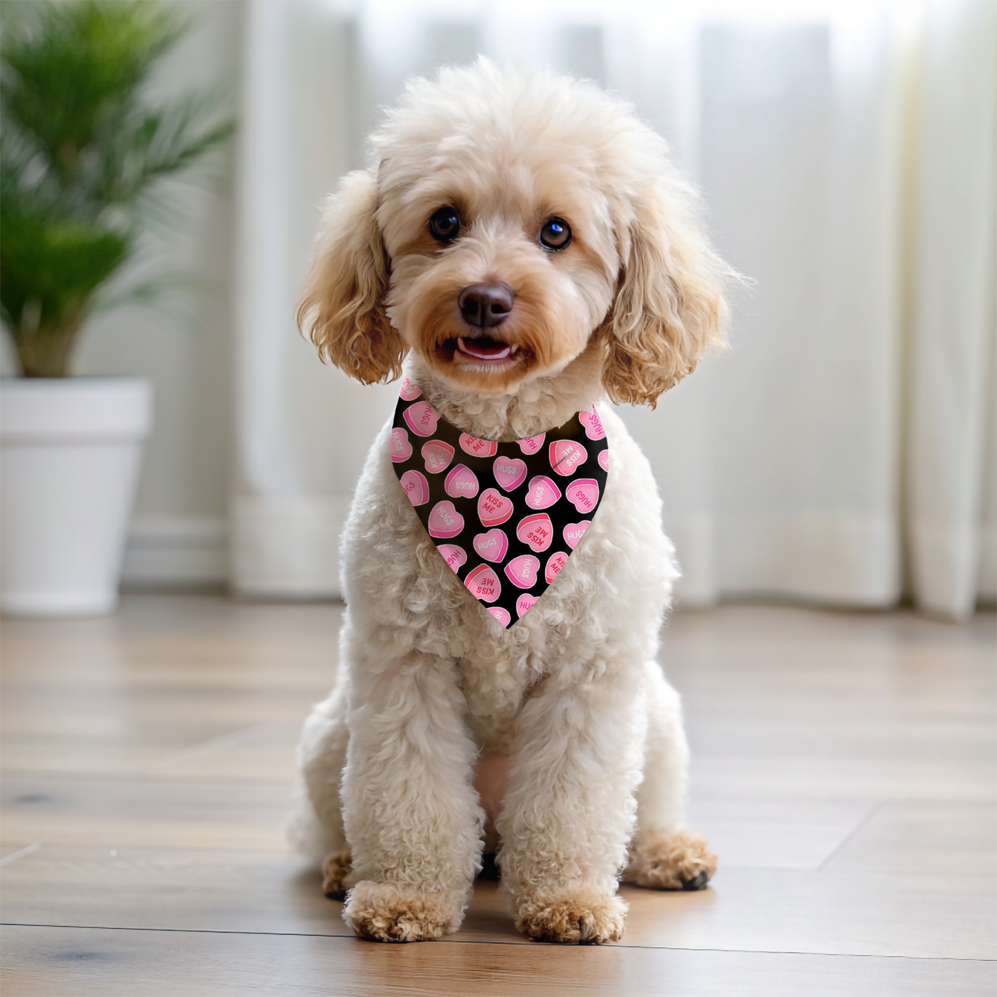 Candy Heart Valentines Day Dog Bandana