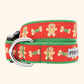 Dog collar with gingerbread man pattern