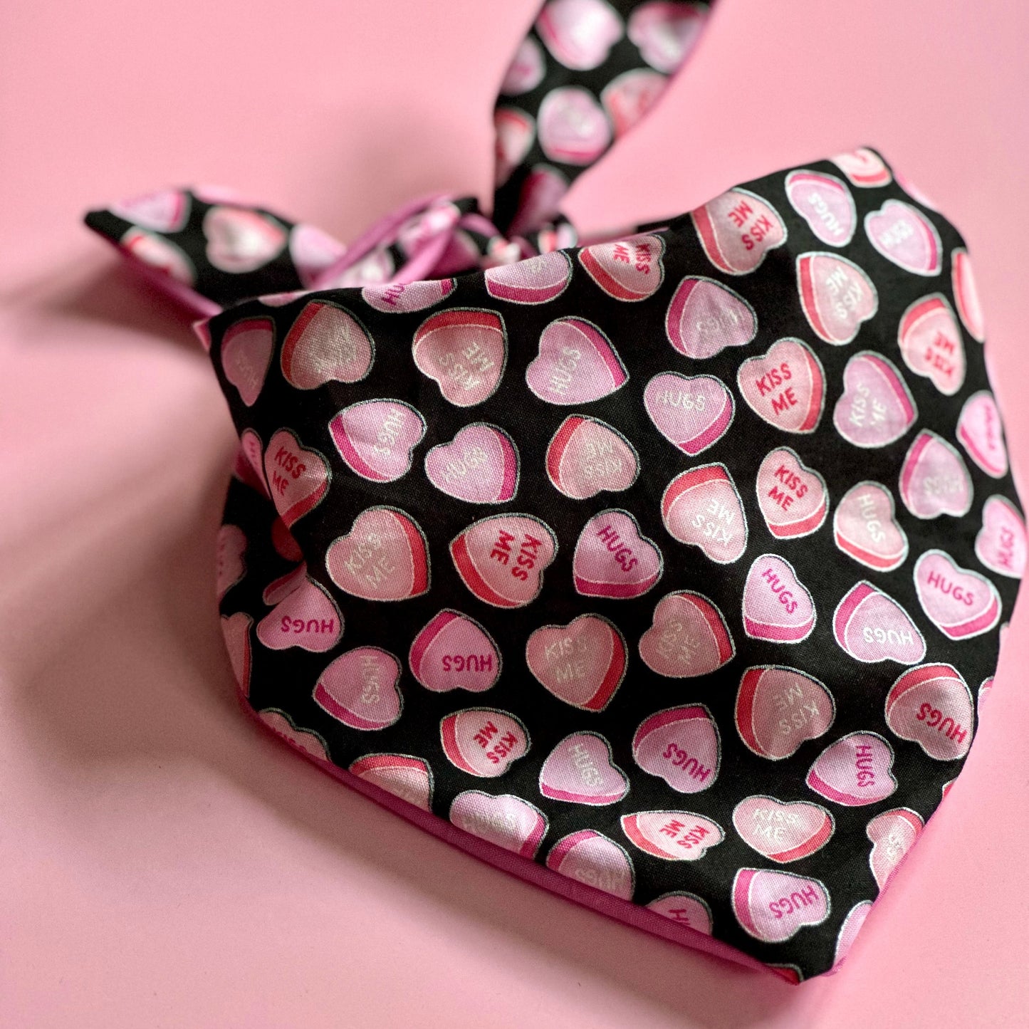 Candy Heart Valentines Day Dog Bandana