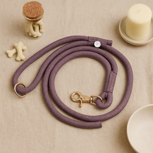 Braided Rope Leash - Lilac