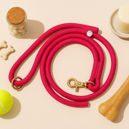 Braided Rope Leash - Magenta