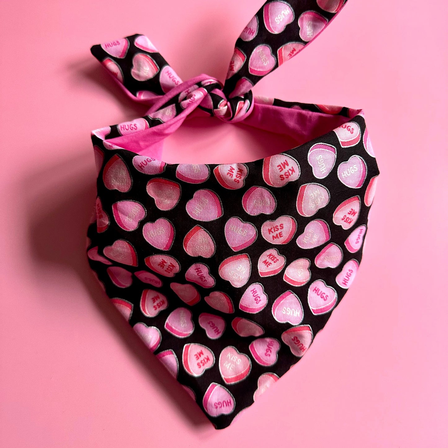 Candy Heart Valentines Day Dog Bandana