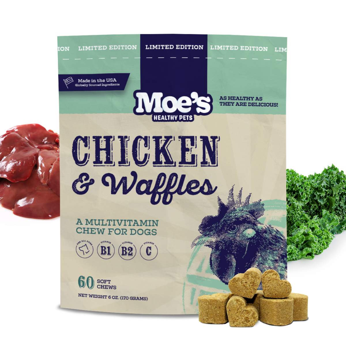Chicken and Waffles Dog Chews