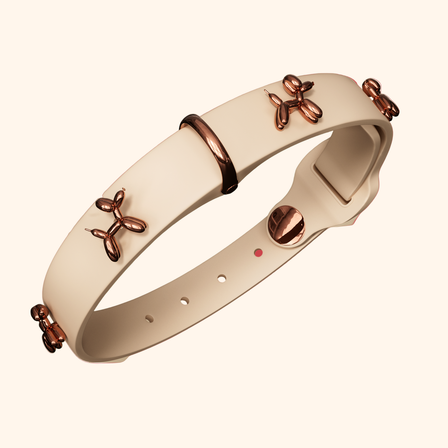 Ballon Beige Dog Collar